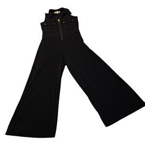 Michael Michael Kors Wide Leg Zip Front Black Jumpsuit Women’s S